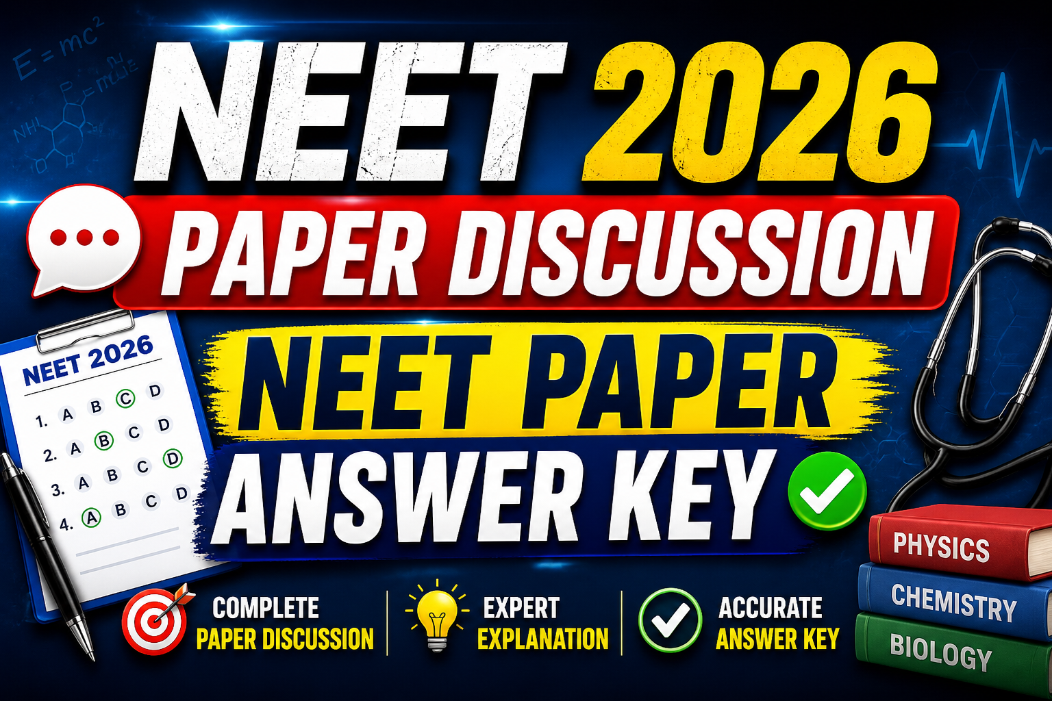 NEET 2026 Paper Discussion | NEET Paper Answer Key